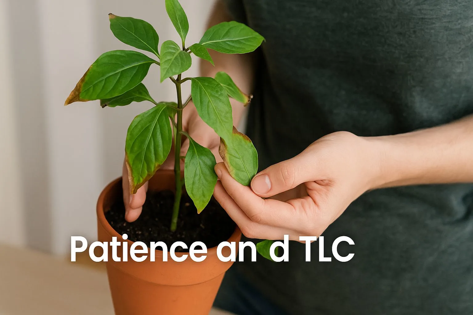 how patience and gentle care (TLC) can revive a struggling indoor plant